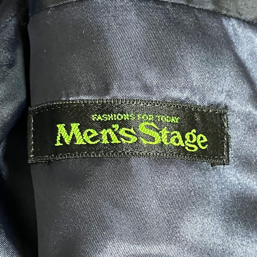 メンズステージ　ダブルチェスターコート　カシミヤ　マキシ丈　紺　美品　L程