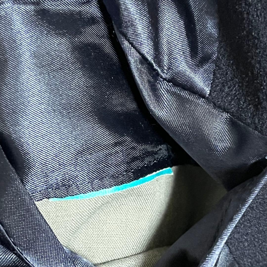 メンズステージ　ダブルチェスターコート　カシミヤ　マキシ丈　紺　美品　L程