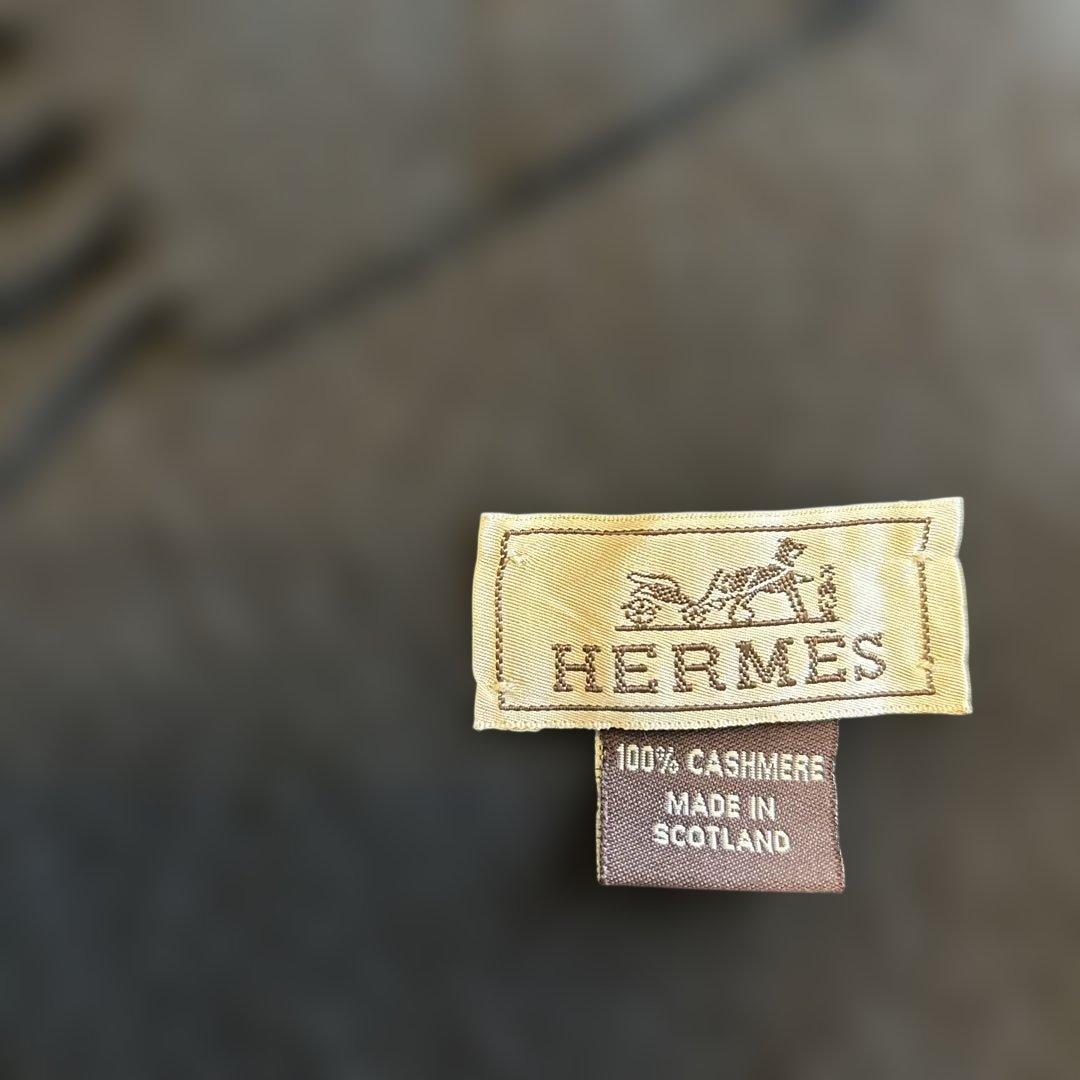 【エルメス】　カシミヤ黒マフラー