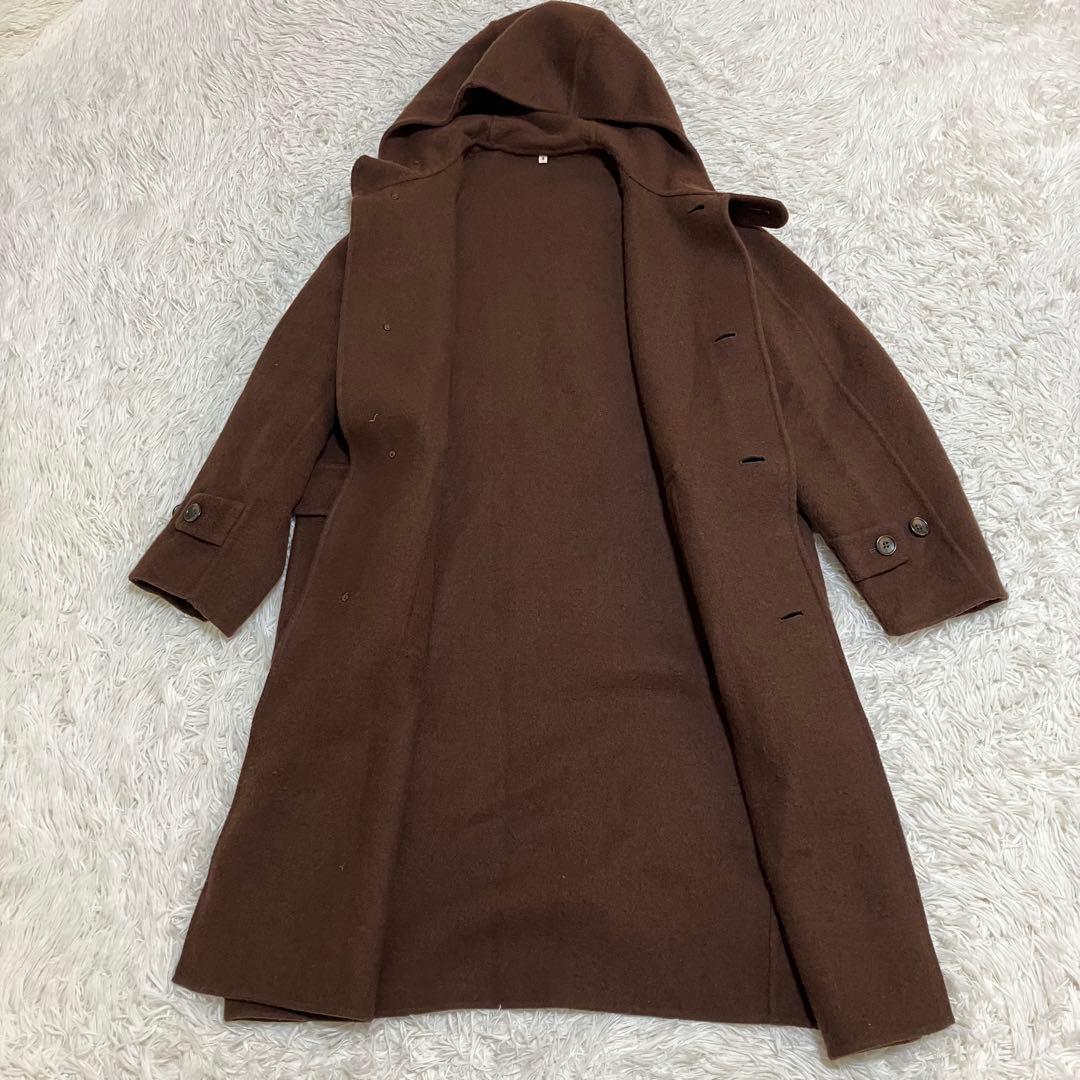 MUJI Labo カシミヤ混ダッフルコート ブラウン S フード