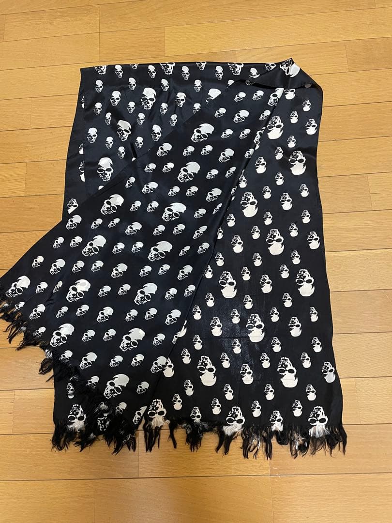 NUMBER (N)INE ナンバーナイン スカル柄 スカーフ ストール 黒