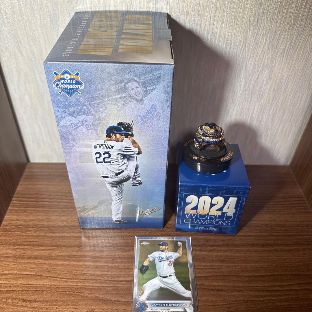 CLAYTON KERSHAW 3000奪三振記念ボブルヘッド　リング豪華セット