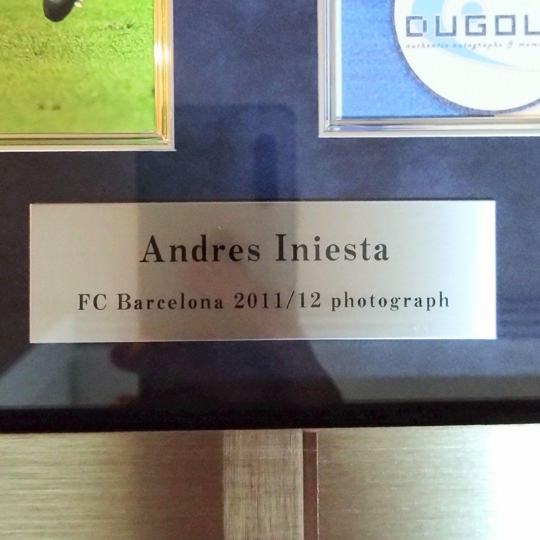 イニエスタ　直筆サイン入りフォト 2011-2012 バルセロナ