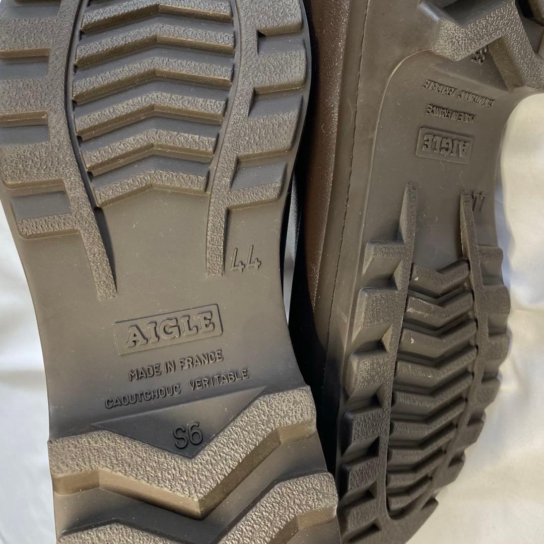 美品✨AIGLE エーグル メンズレインブーツ 長靴 ブラウン 茶 サイズ44