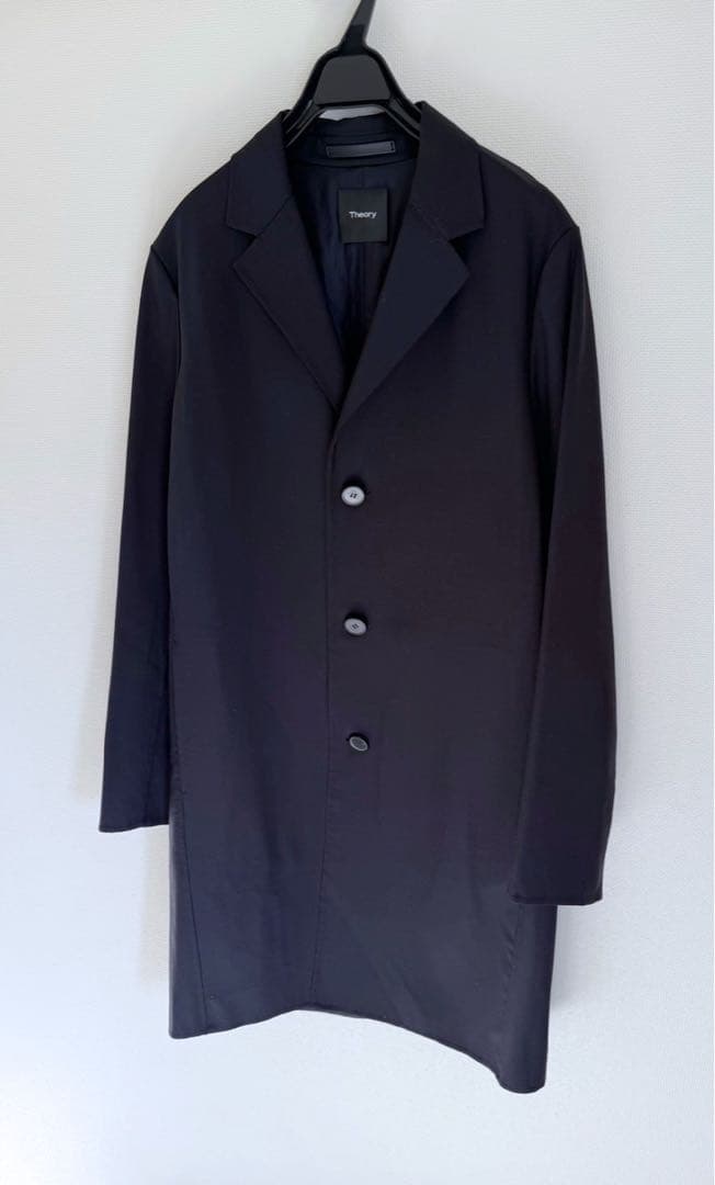 極美品　Theory 現行タグ　メンズ　ウールコート　ネイビーM 定価約10万円