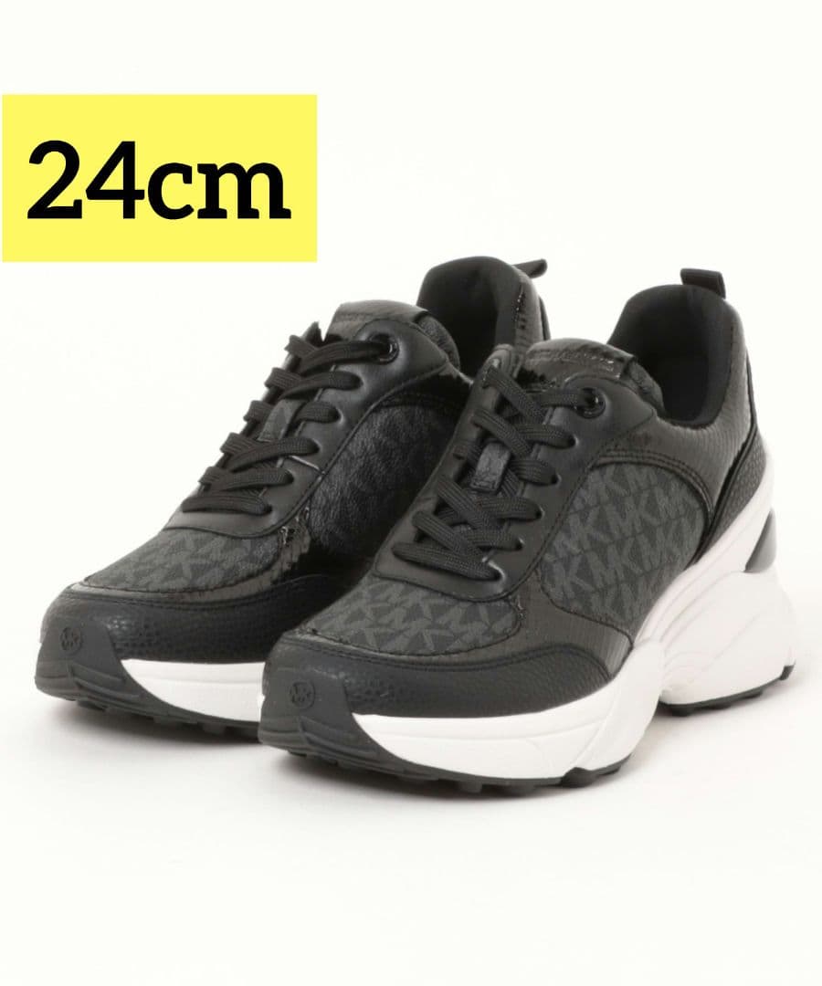 新品マイケルコース　KATRINAメタリックリザードエンボス MKシグネチャー黒