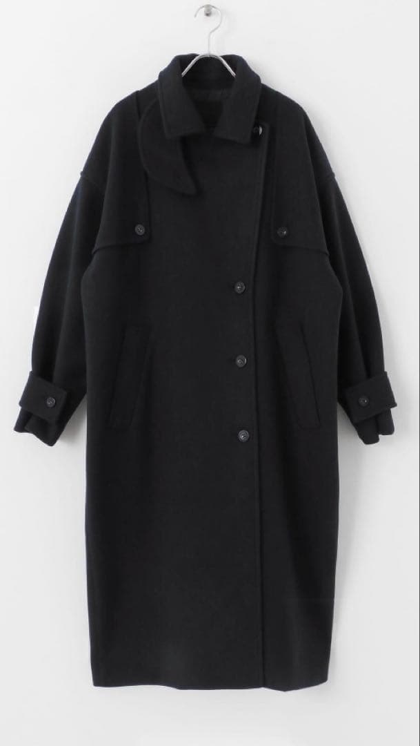 KBF コクーンロングコート　ネイビー