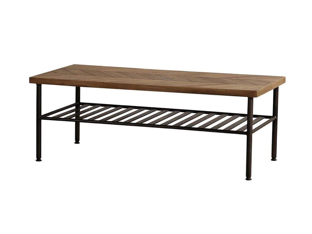 【クラッシュゲート】ギネス センターテーブル 90cm ヘリンボーン天板