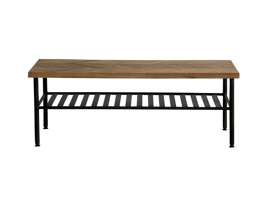 【クラッシュゲート】ギネス センターテーブル 90cm ヘリンボーン天板