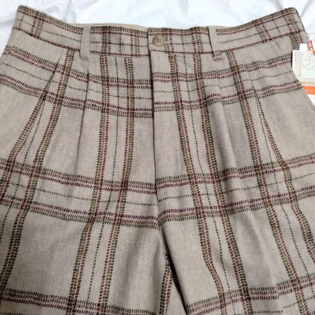 【新品未使用 サイズ90】カステルバジャック ウールパンツ ゴルフ メガチェック