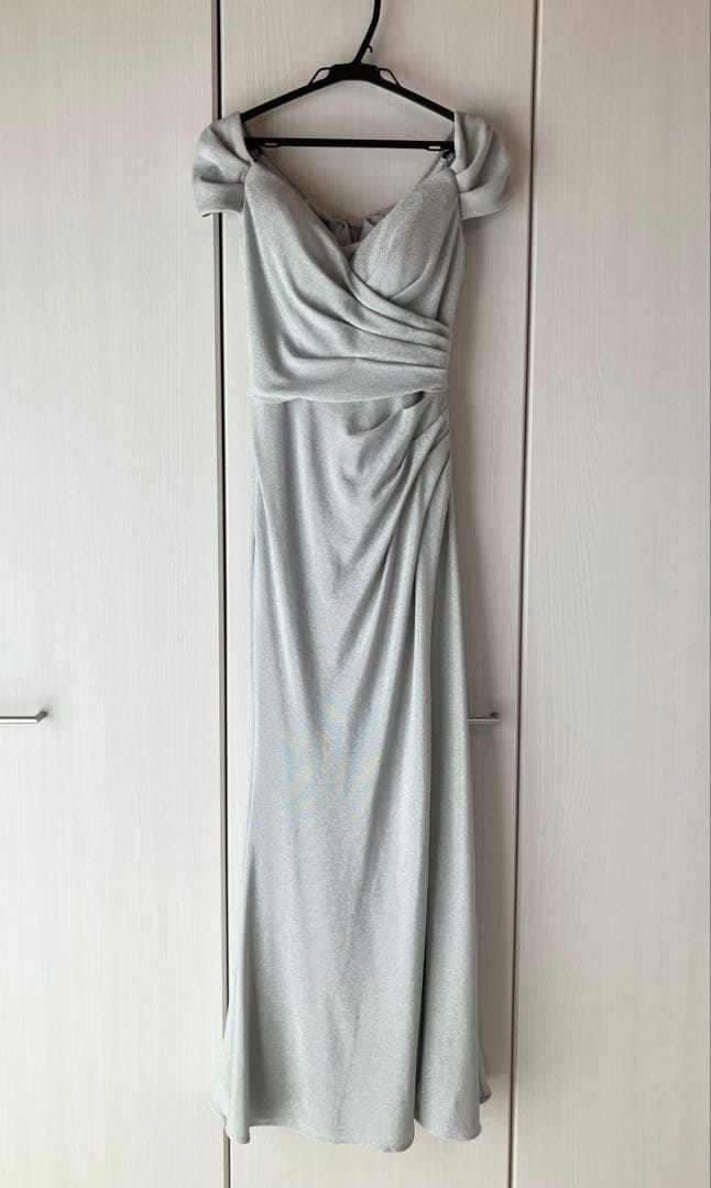 【美品】ジャンマクレーン ロングドレス シルバー Sサイズ