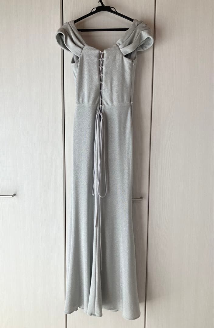 【美品】ジャンマクレーン ロングドレス シルバー Sサイズ