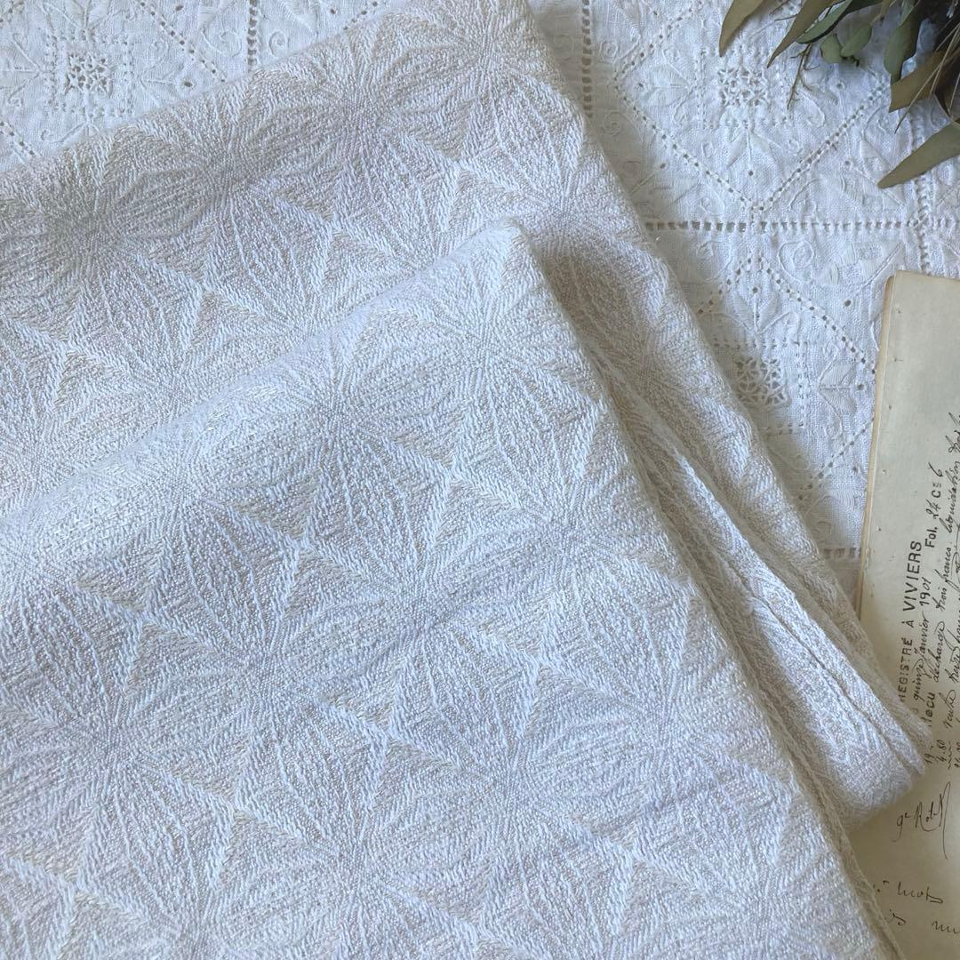 SWC216北欧ヴィンテージ1950s伝統織りリネンのテーブルクロス（特大サイズ