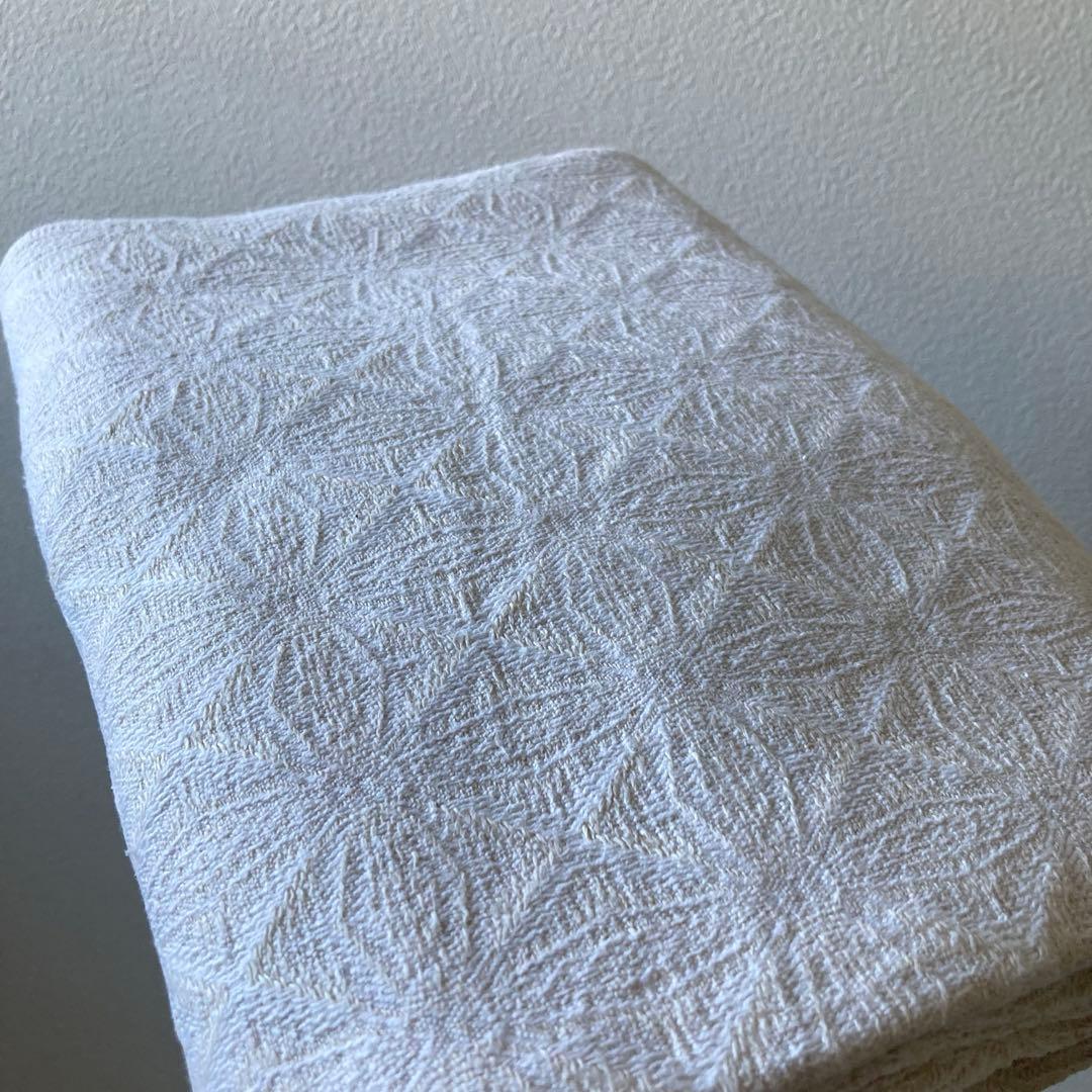 SWC216北欧ヴィンテージ1950s伝統織りリネンのテーブルクロス（特大サイズ