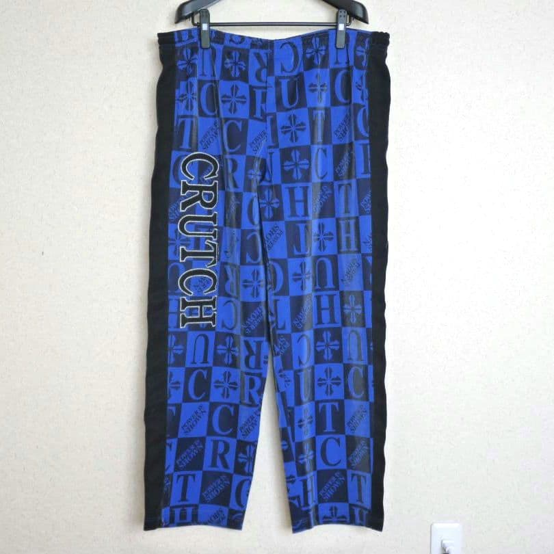 ガルフィー　GALFY　ジャージ　セットアップ　総柄　光沢　青＆黒　フリーサイズ