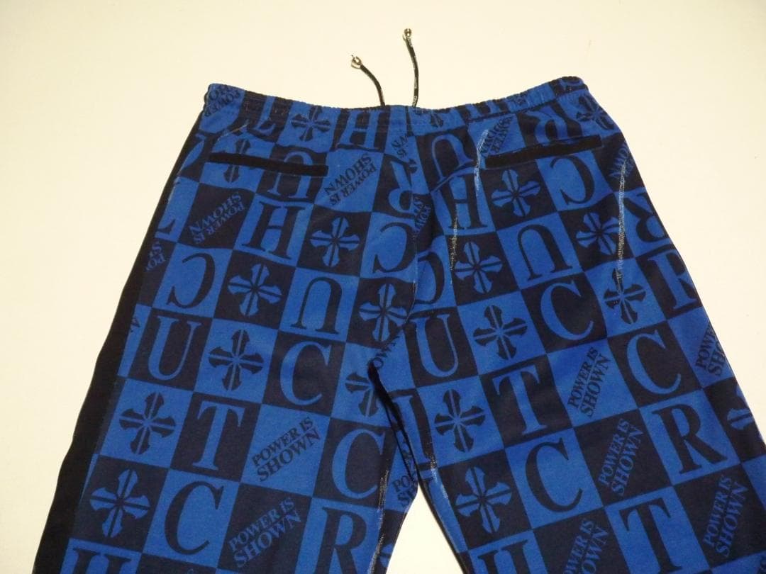 ガルフィー　GALFY　ジャージ　セットアップ　総柄　光沢　青＆黒　フリーサイズ