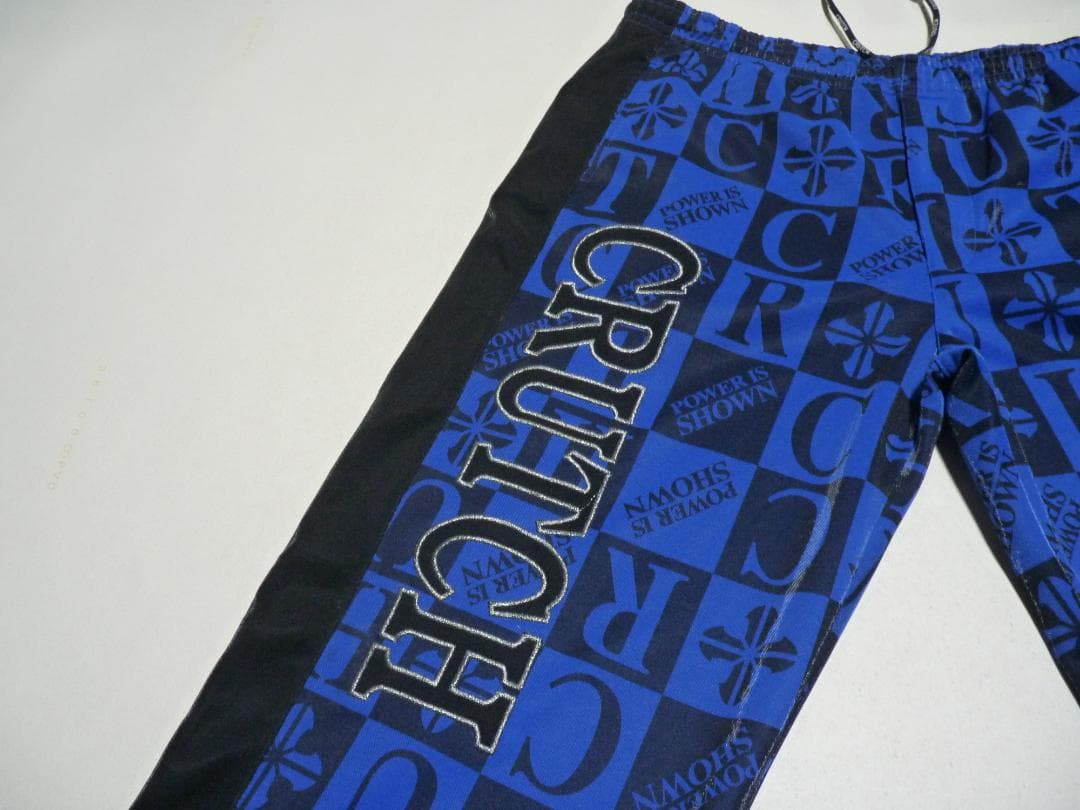 ガルフィー　GALFY　ジャージ　セットアップ　総柄　光沢　青＆黒　フリーサイズ