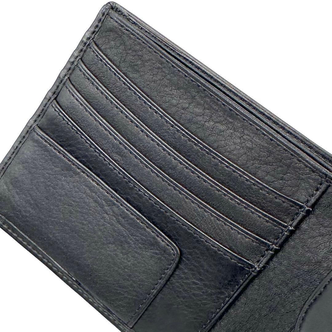 未使用✨ポロ ラルフローレン ２つ折り財布 牛革 ソフトレザー スリム ブラック