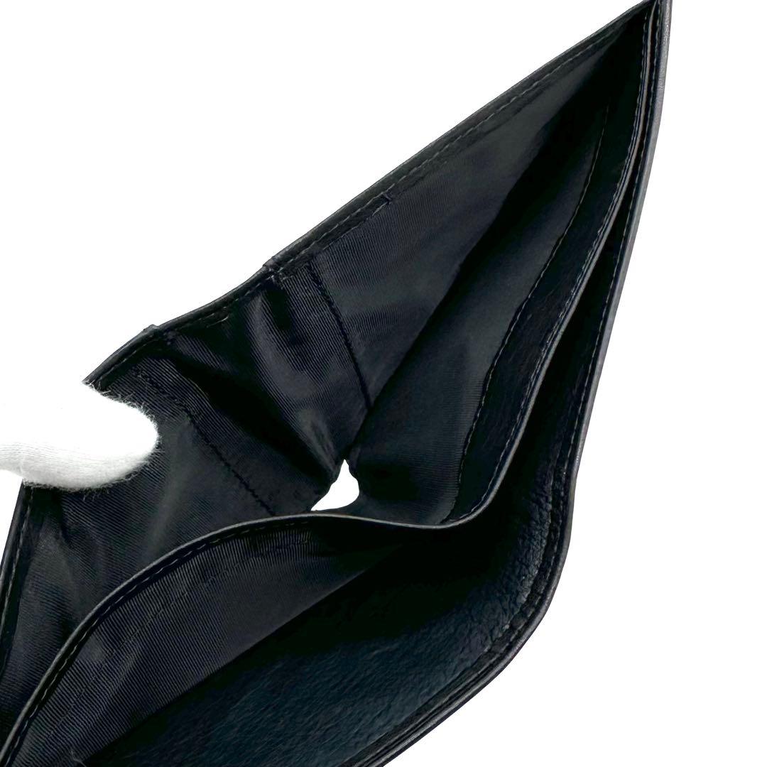 未使用✨ポロ ラルフローレン ２つ折り財布 牛革 ソフトレザー スリム ブラック