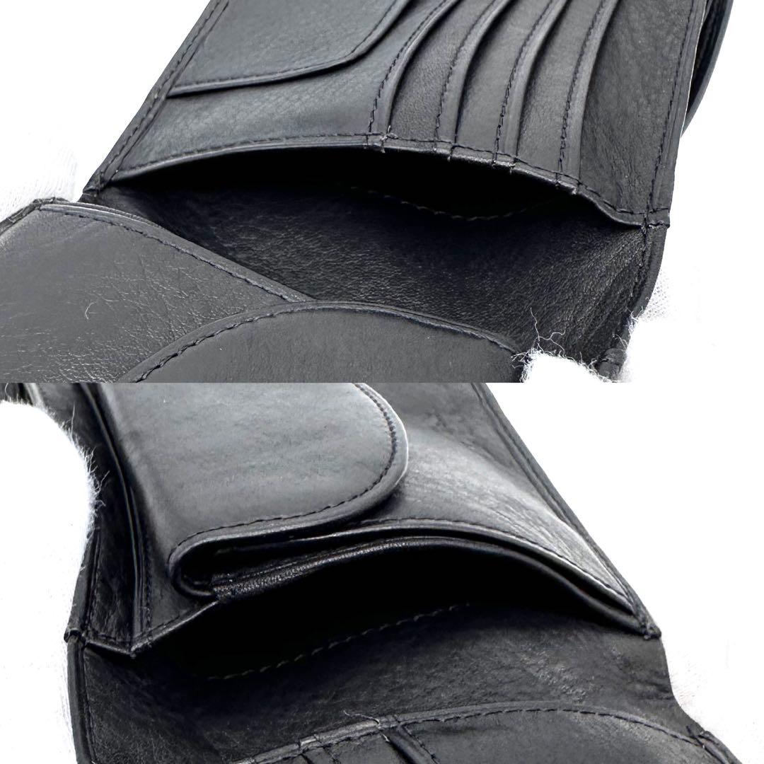 未使用✨ポロ ラルフローレン ２つ折り財布 牛革 ソフトレザー スリム ブラック