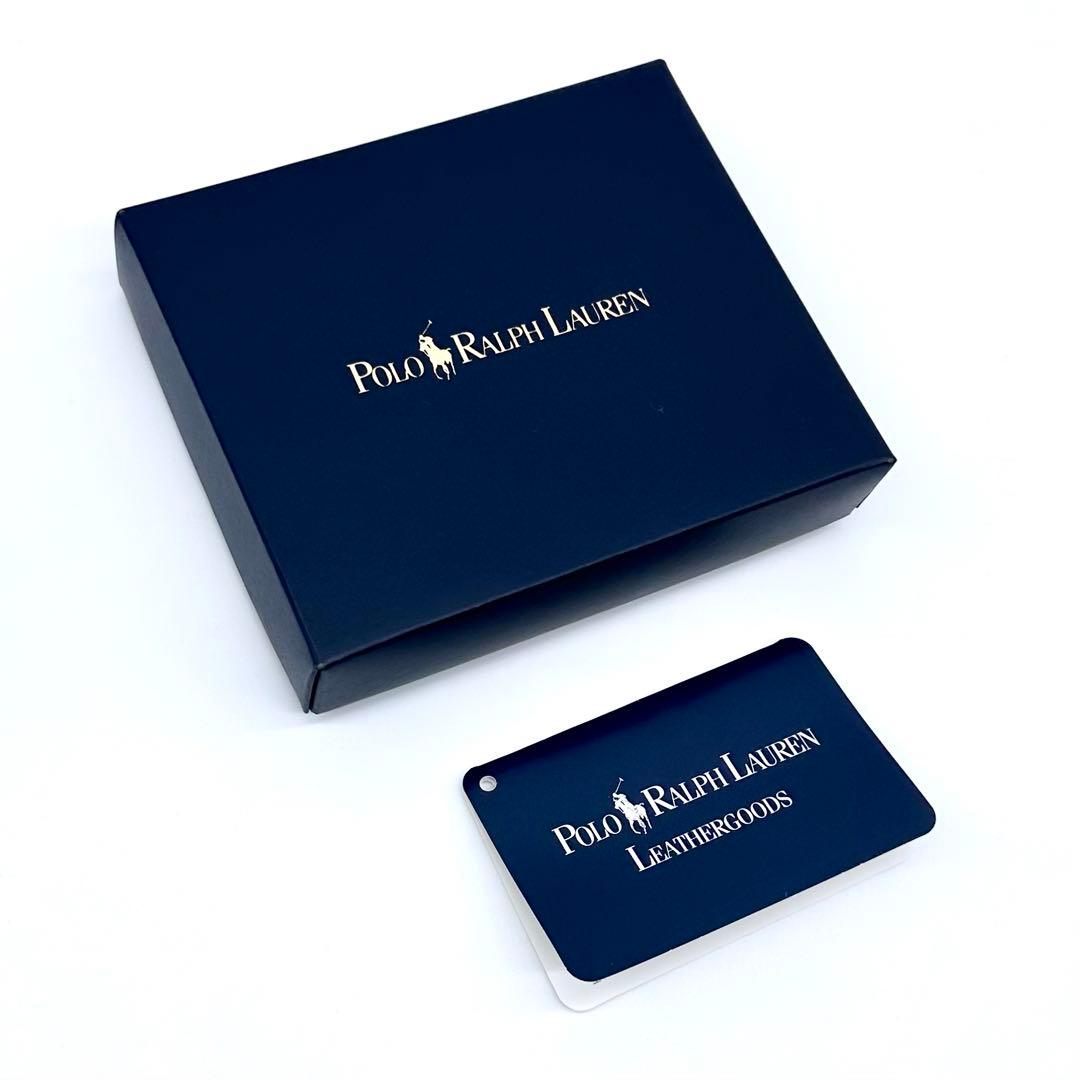 未使用✨ポロ ラルフローレン ２つ折り財布 牛革 ソフトレザー スリム ブラック