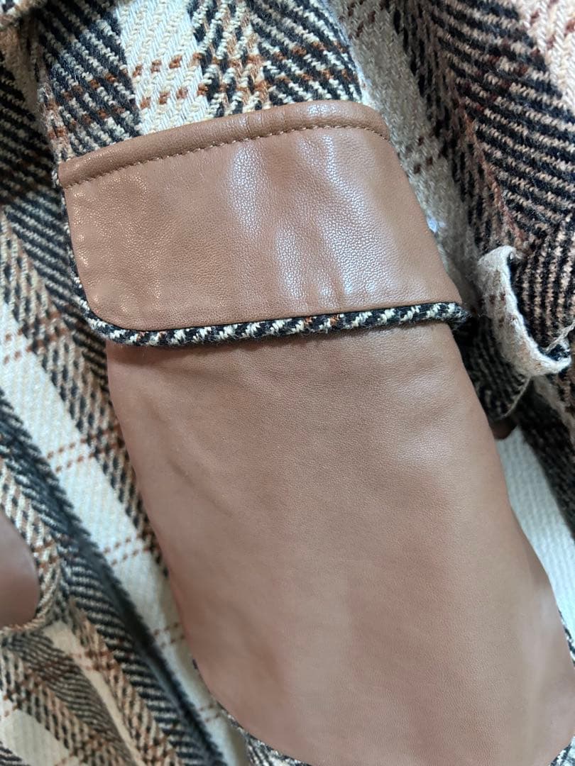 【美品】アメリヴィンテージPOCKETLEATHERCOATブラウンフリーサイズ