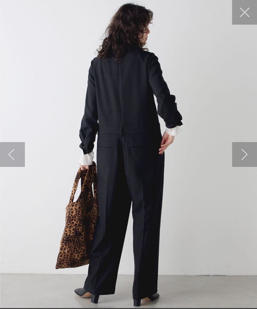 Whim Gazette(the pause) テーラーカラージャンプスーツ 黒