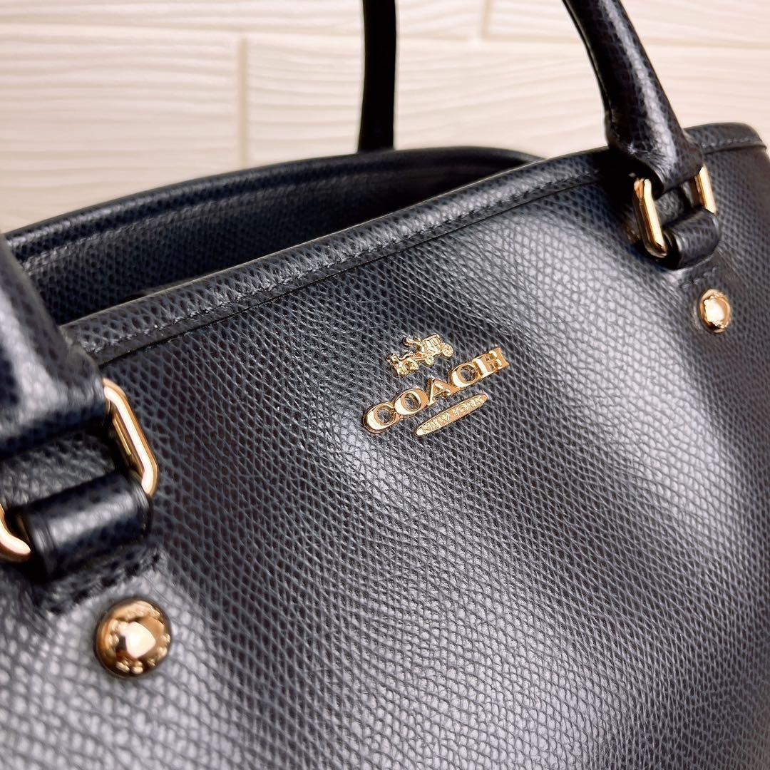 未使用級☆COACHコーチ 2wayショルダーバッグ ネイビー レザー ビジネス