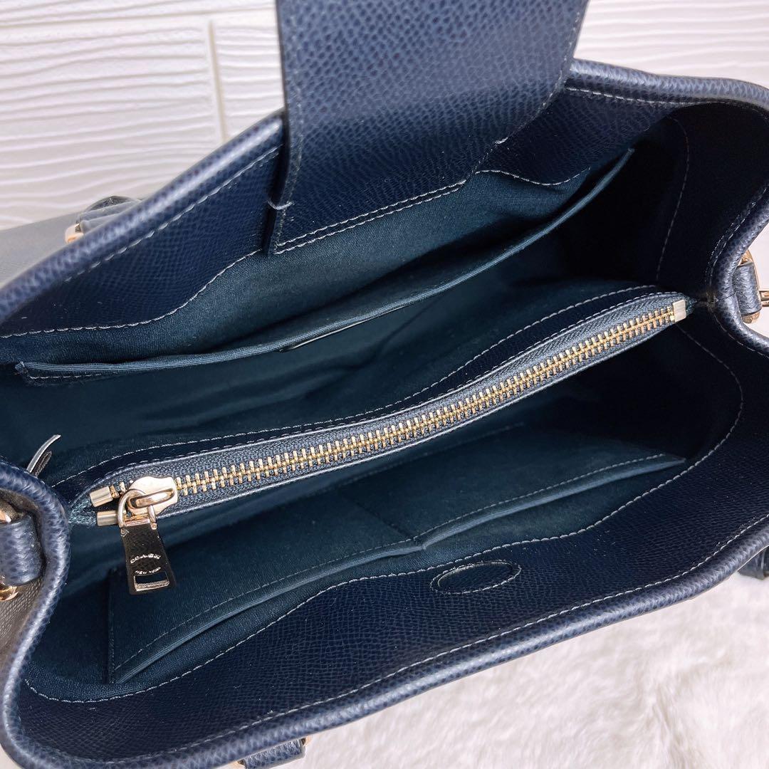 未使用級☆COACHコーチ 2wayショルダーバッグ ネイビー レザー ビジネス