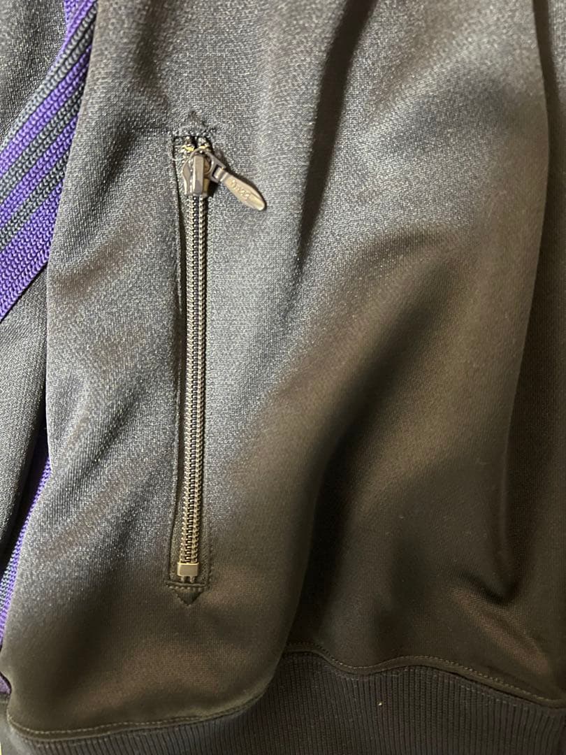 美品needles トラックジャケット　黒×紫　ニードルス　トラックトップ