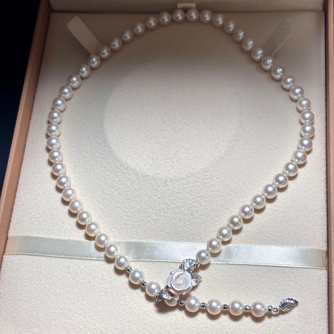 【希少✨】　あこや真珠　パール　ネックレス　約7.0-7.5mm 希少デザイン