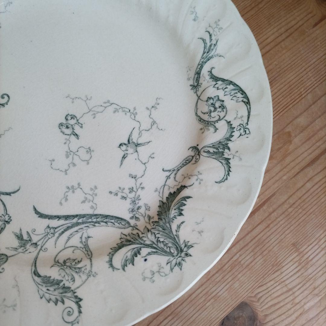 フランスアンティーク　ジアン　プレート　ランソー Rinceaux