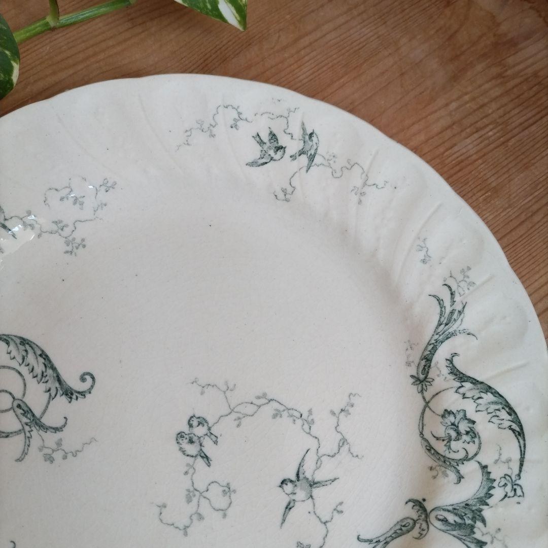 フランスアンティーク　ジアン　プレート　ランソー Rinceaux