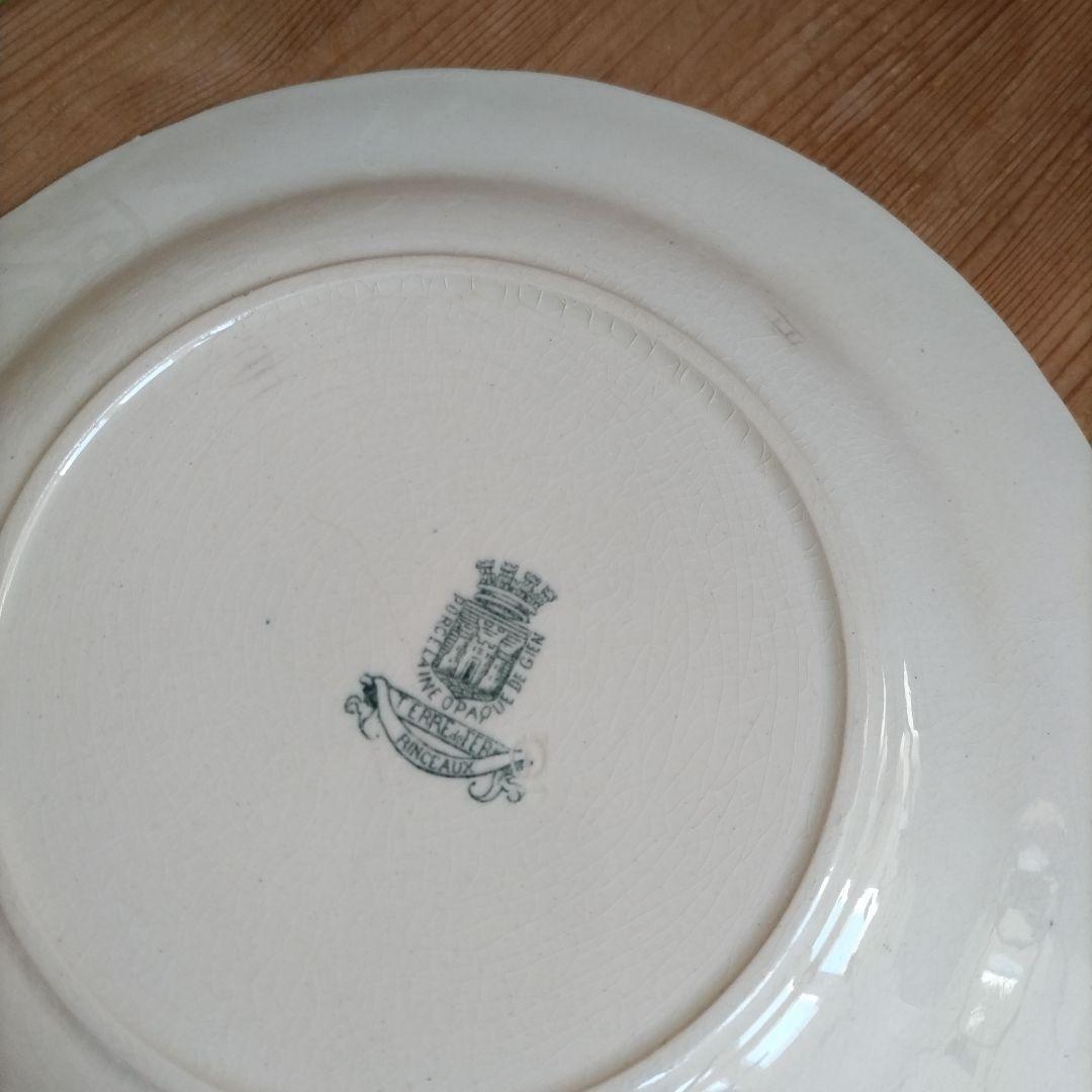 フランスアンティーク　ジアン　プレート　ランソー Rinceaux