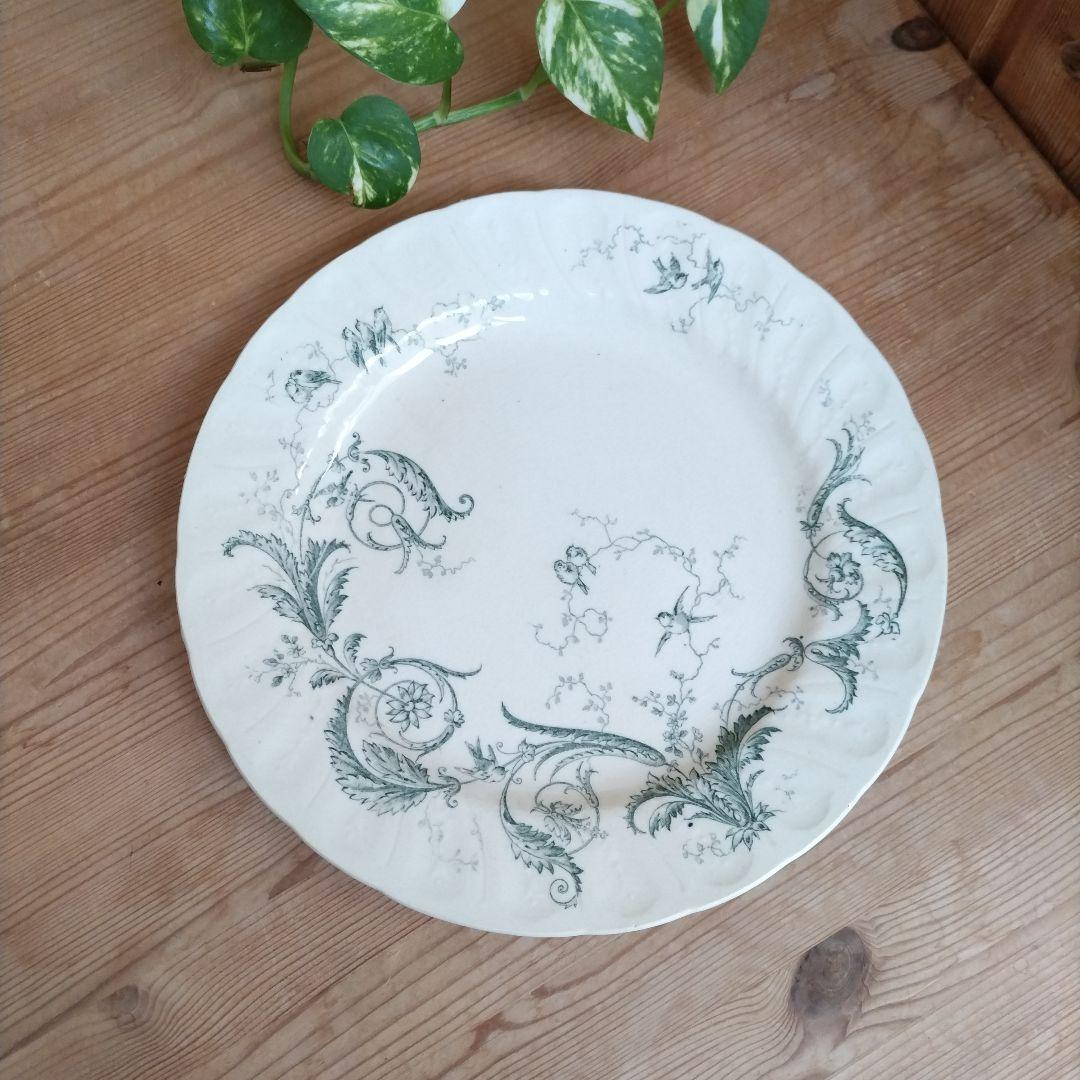 フランスアンティーク　ジアン　プレート　ランソー Rinceaux