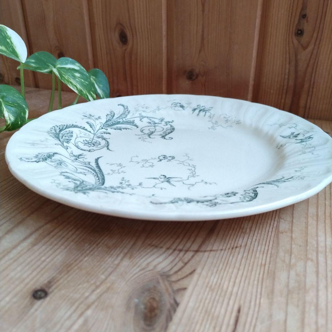 フランスアンティーク　ジアン　プレート　ランソー Rinceaux