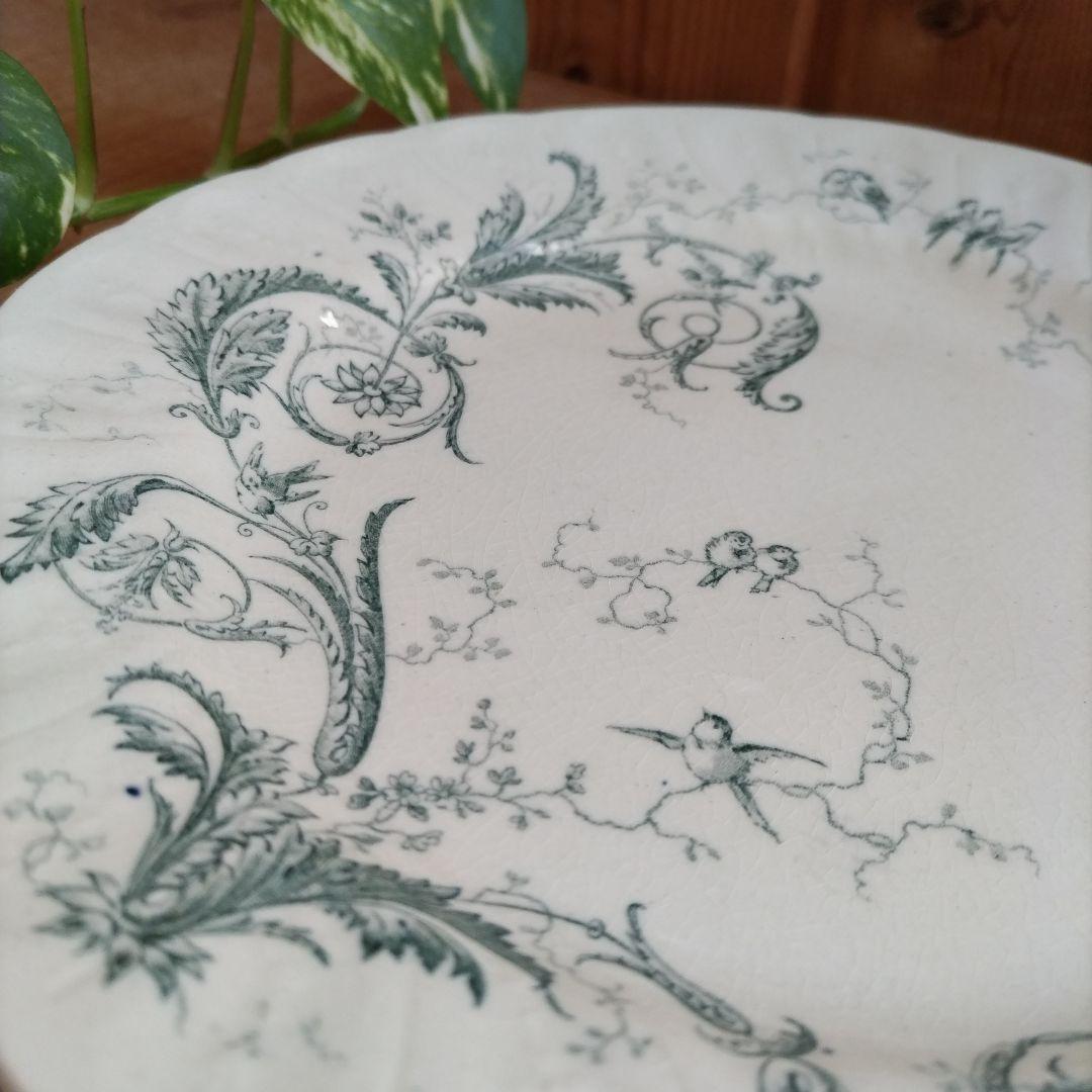 フランスアンティーク　ジアン　プレート　ランソー Rinceaux