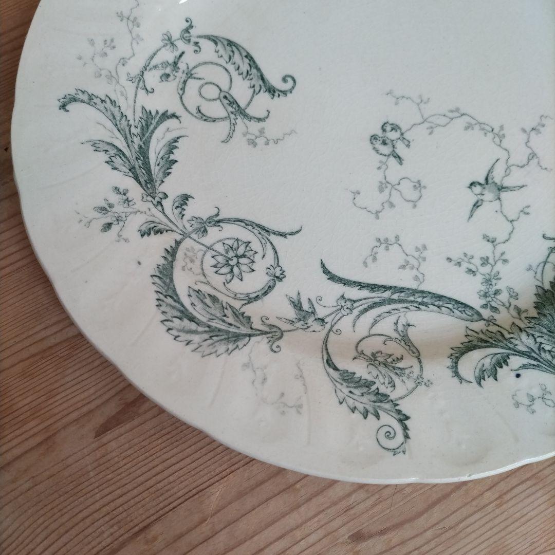 フランスアンティーク　ジアン　プレート　ランソー Rinceaux