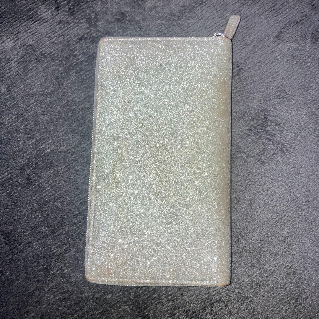 バレンシアガ　長財布　グリッター　キラキラ　銀色　シルバー
