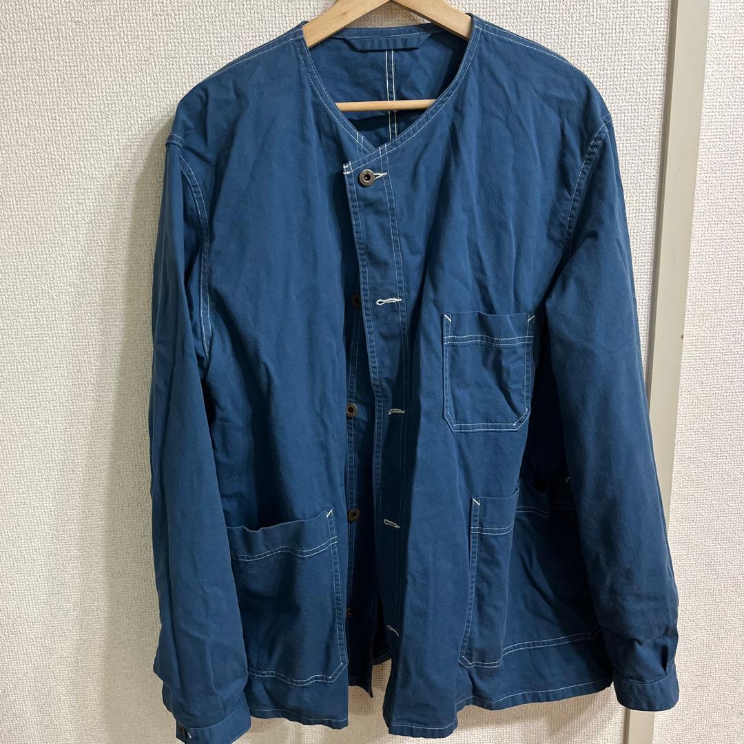 Nigel Cabourn ノーカラージャケット 50 ネイビー