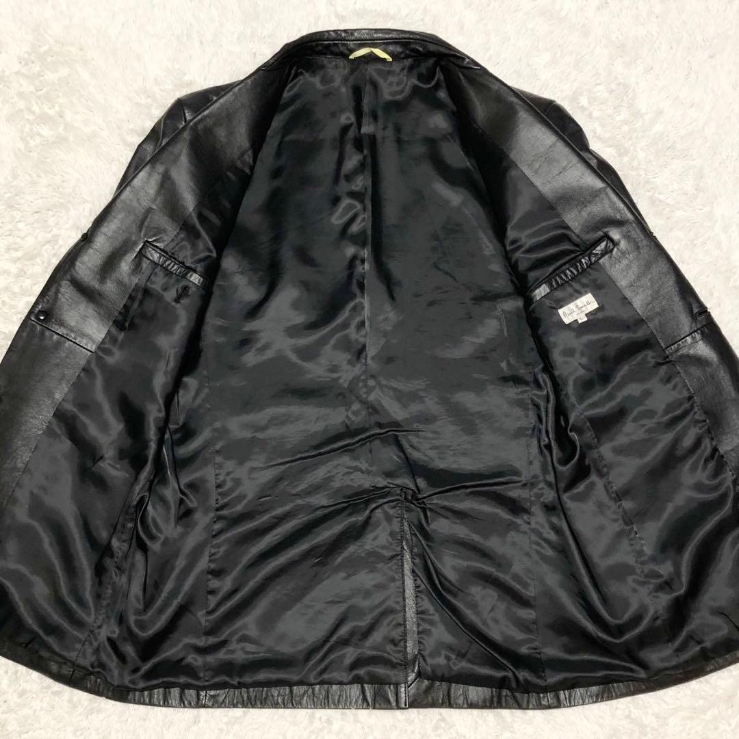 上美品！Paul Smith ポールスミス テーラードジャケット 牛革 ブラック