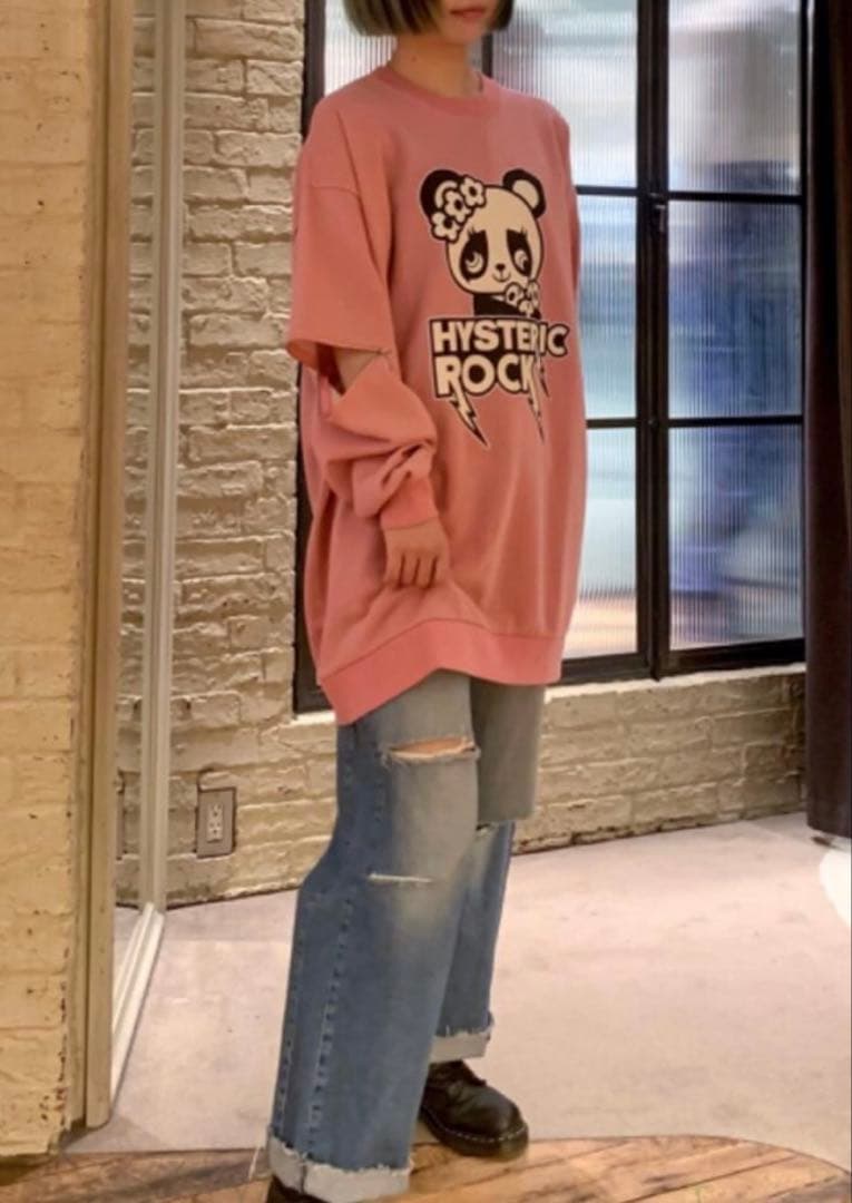 新品　未使用　タグ　ヒステリックグラマー　パンダ　スウェット　ワンピース　ピンク