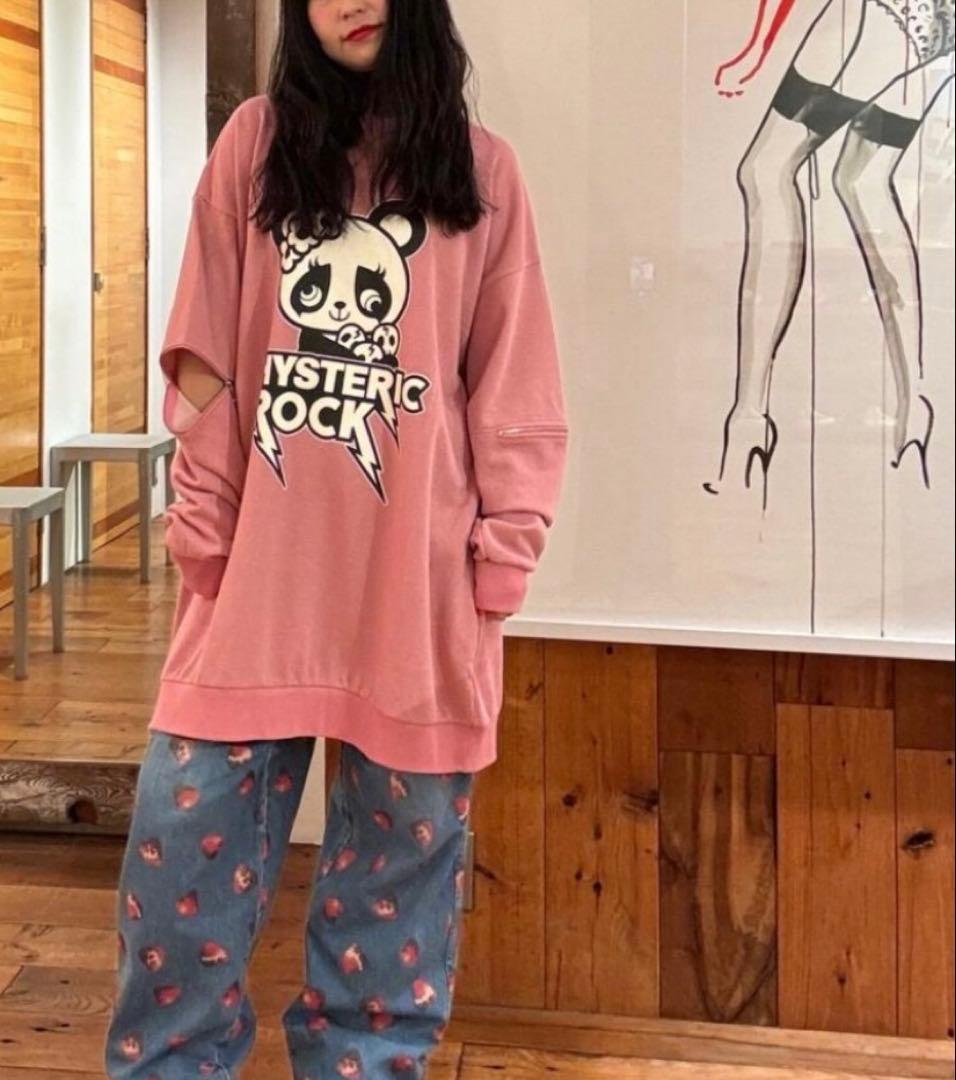 新品　未使用　タグ　ヒステリックグラマー　パンダ　スウェット　ワンピース　ピンク