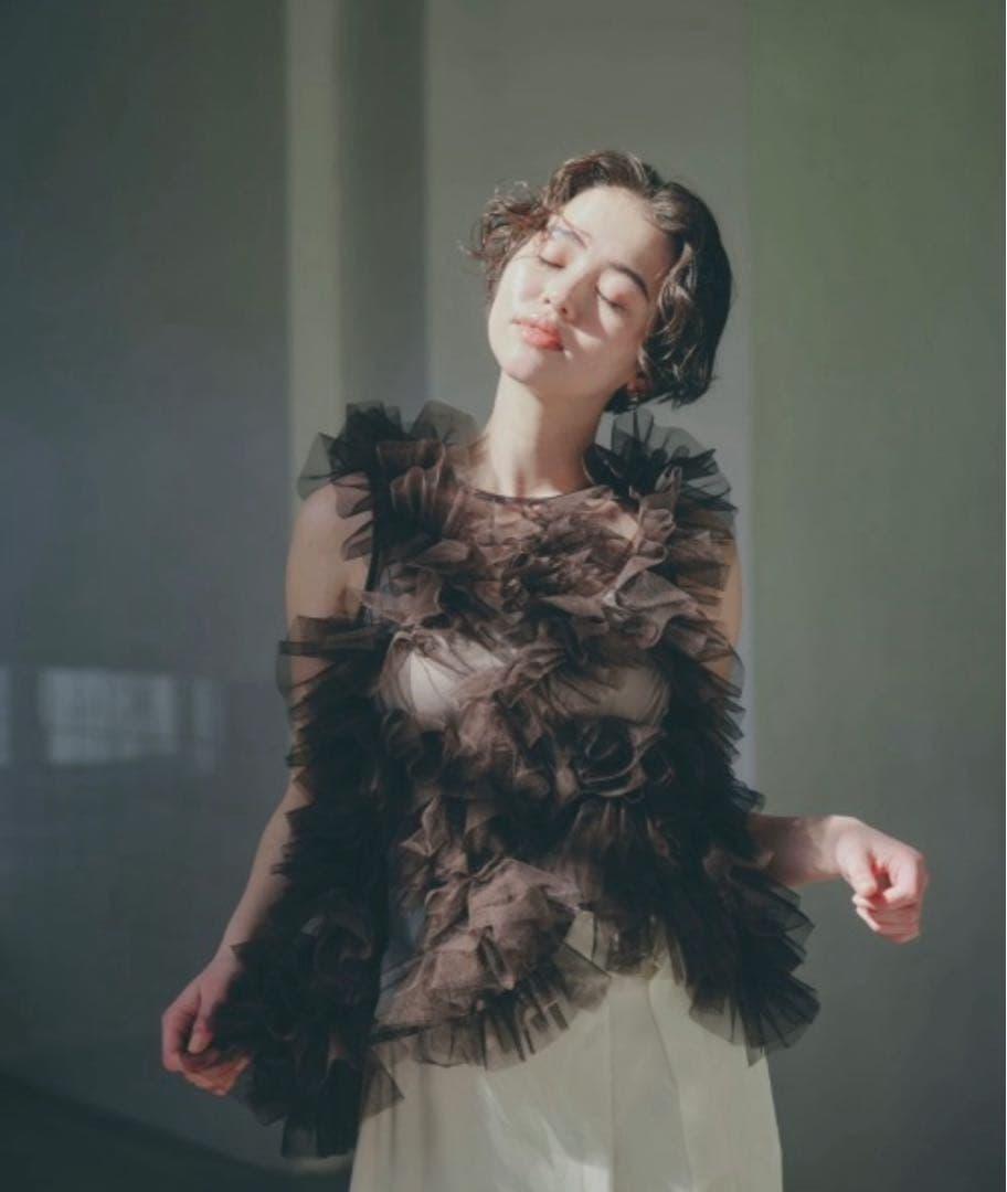 NOTREemor ノートルエモア asymmetry tulle tops