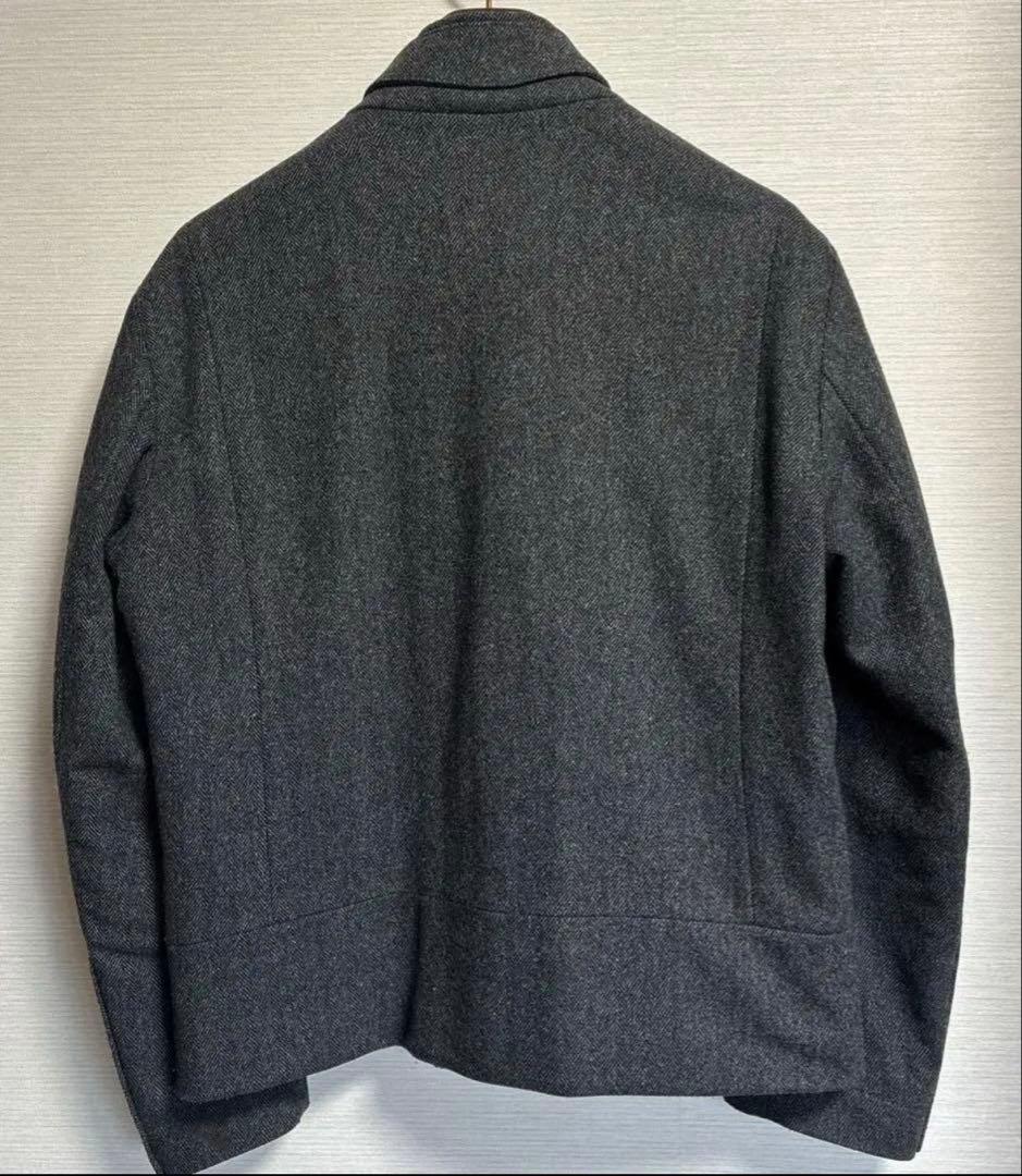 ヒューゴボス　ウール ダブルブレスト ピーコート グレー