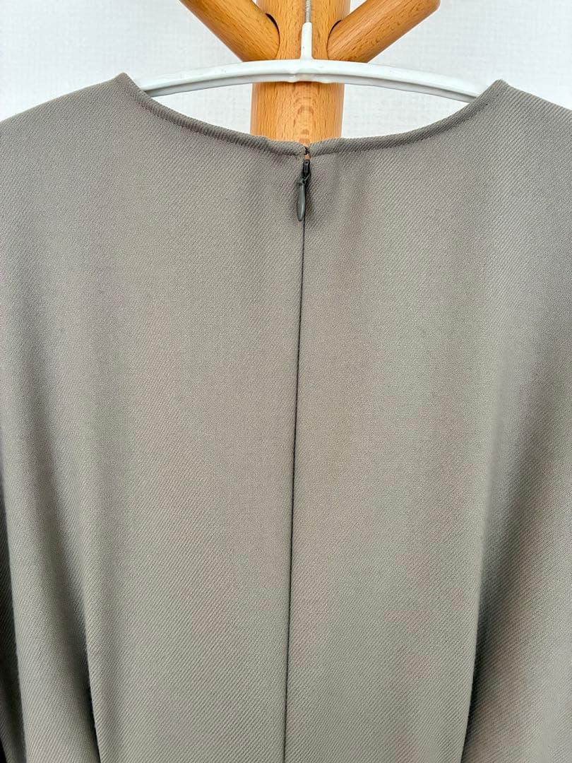 VERMEIL par iena ツイルウエストシェイプワンピース カーキグレー