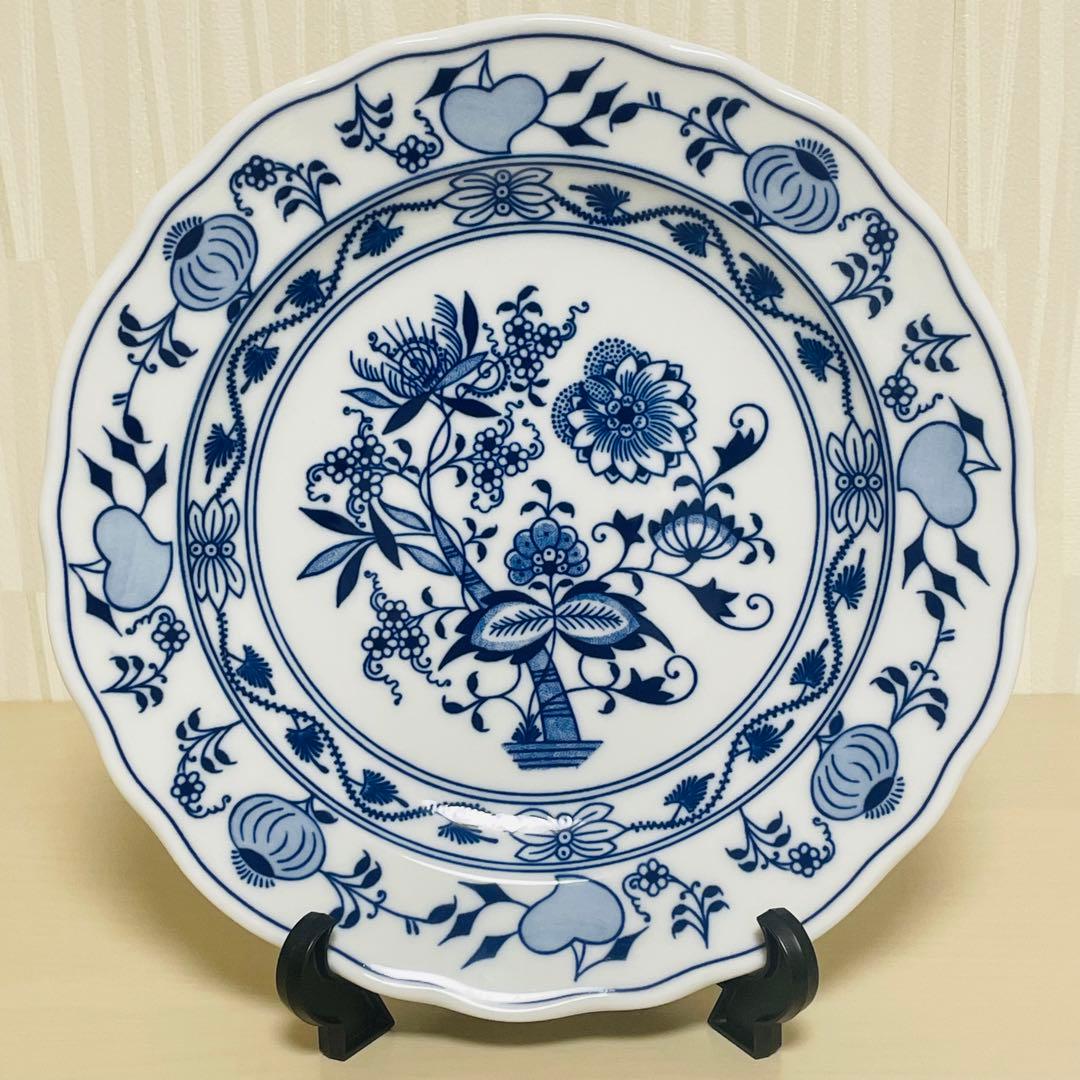 カールスバード ボヘミア ブルーオニオン 皿 プレート 直径24.5cm 6枚