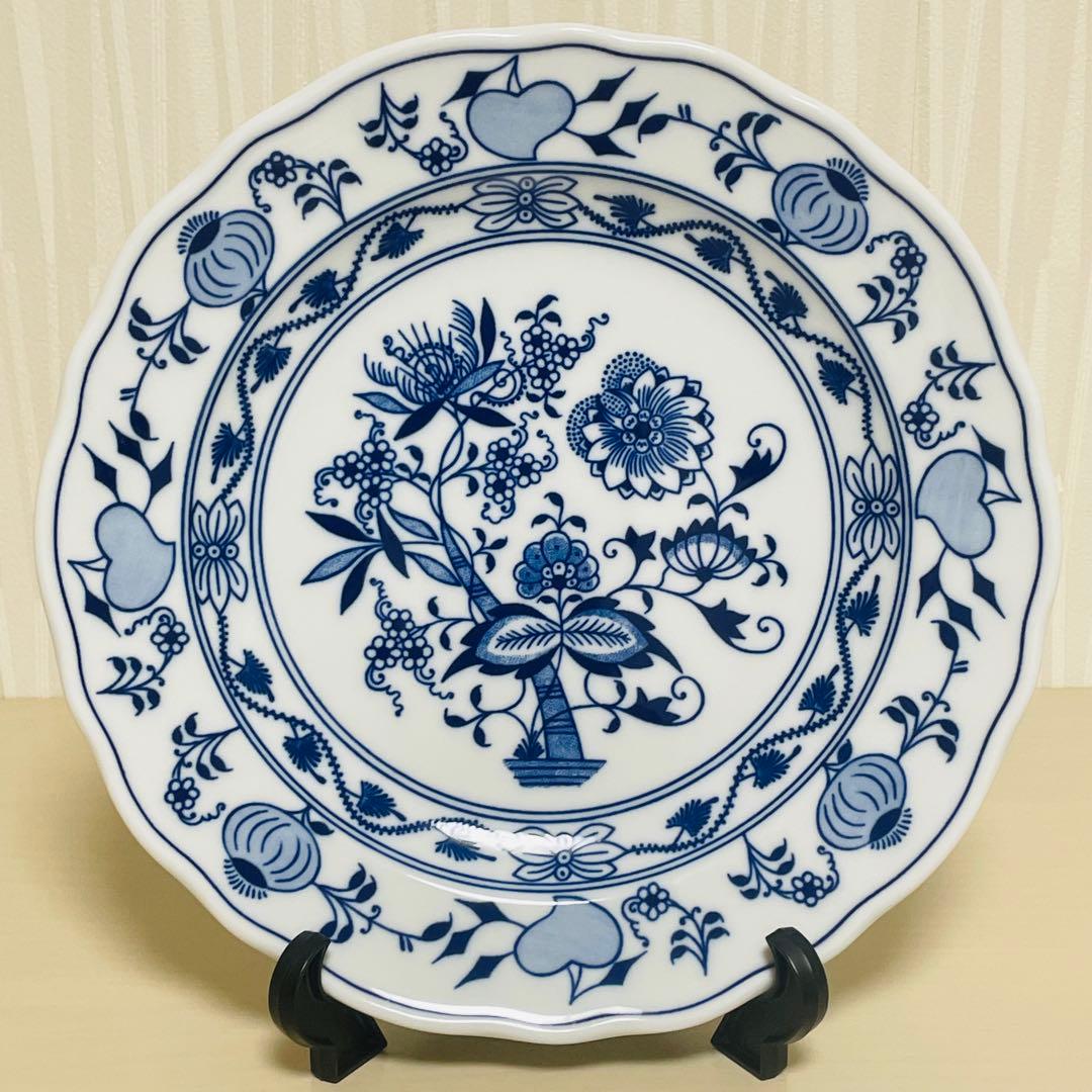 カールスバード ボヘミア ブルーオニオン 皿 プレート 直径24.5cm 6枚