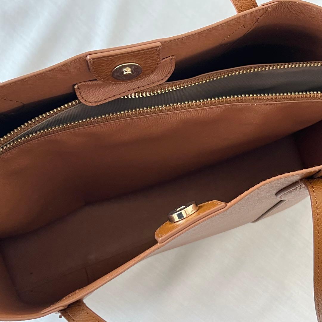 FURLA ブラウン レザートートバッグ