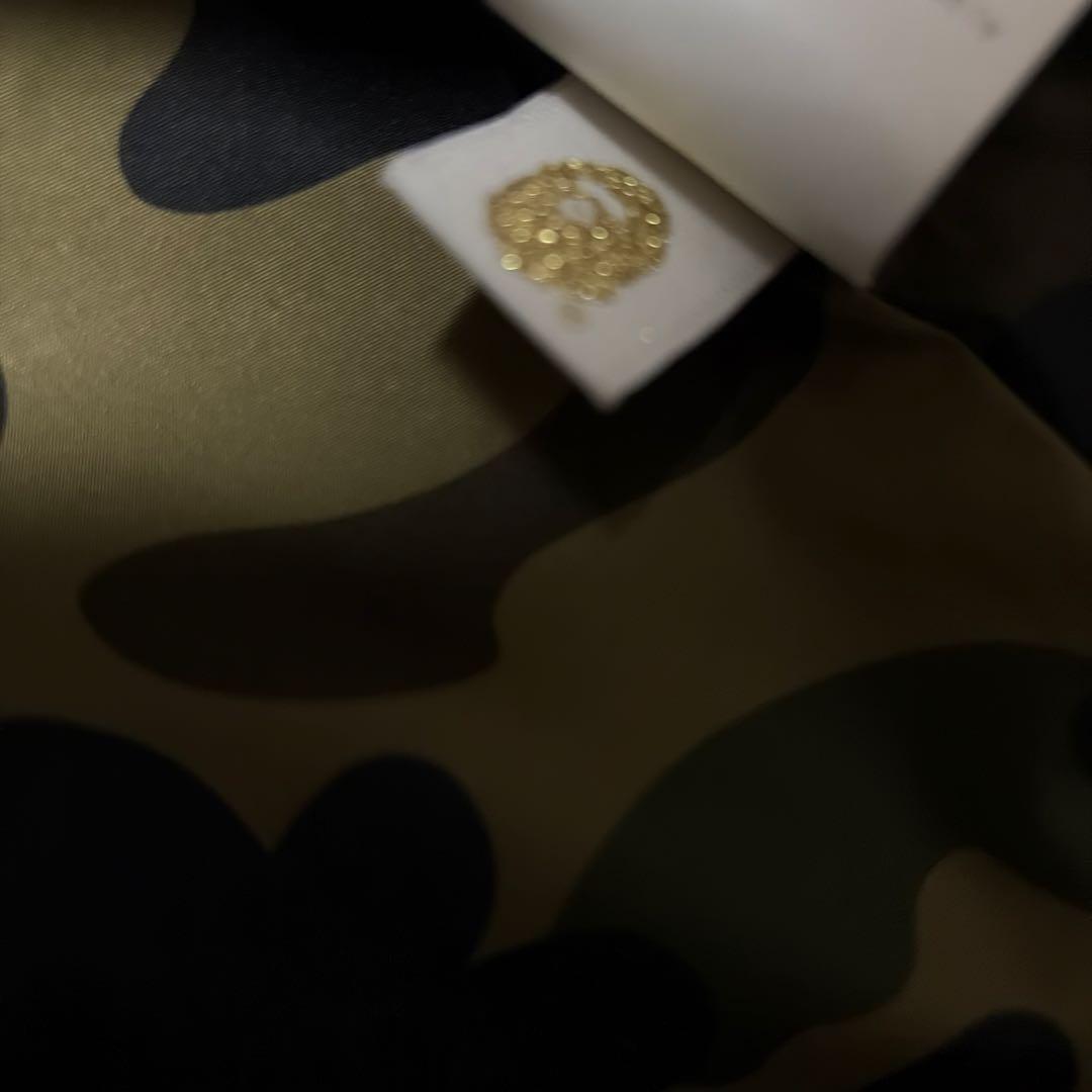 アベイシングエイプ　ピーコート　裏地カモ総柄　エイプスター　ロゴボタン　ネイビー